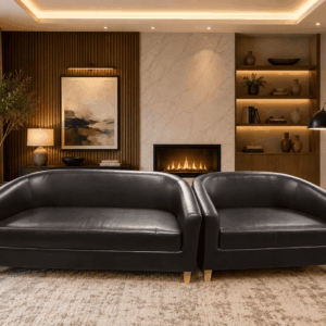 Modern Curved Leather Sofa Set 2+3