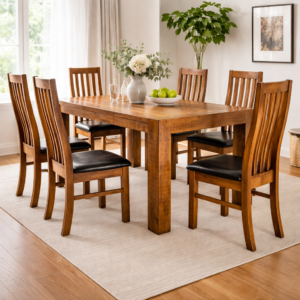 Woodgate Rustic Dining Table Set with 6 Chairs