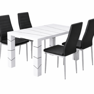 Mona Dining Table Set with Chairs (Black & White Options)