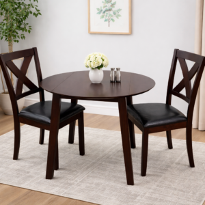 Round Dining Table Set with 2 Chairs