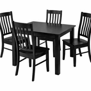 Wood Dining Table Set with 4 Chairs (Natural Finish)