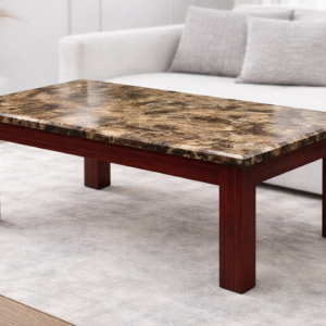 Modern Wooden Coffee Table with Marble Design Top